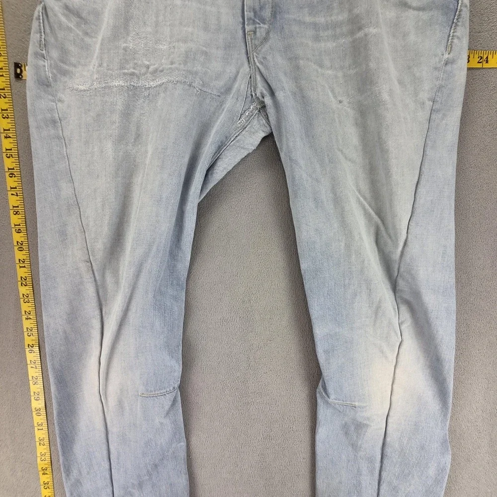 VTG Levis Engineered Jeans Mens Blue Twisted Light Wash Altered Hem Fits 36x30